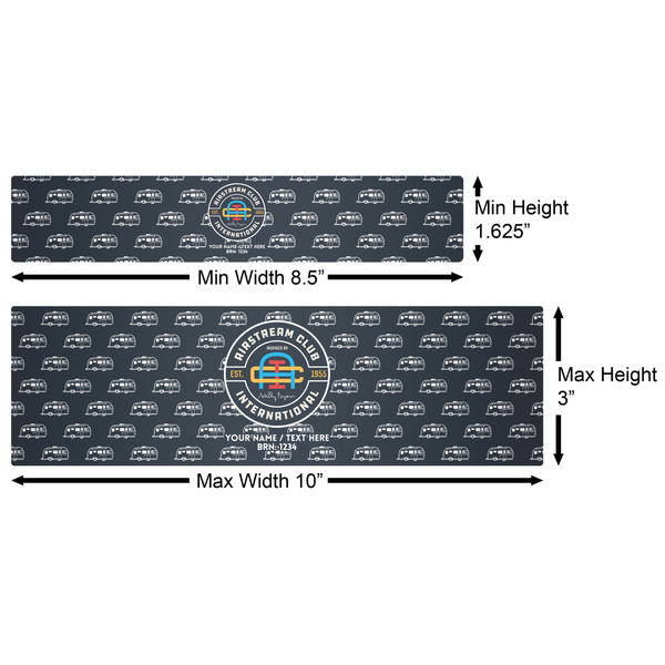 Airstream Club International Logo Water Bottle Labels w/ Dimensions