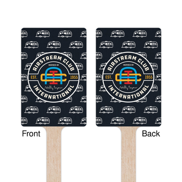 Airstream Club International Logo Wooden 6.25" Stir Stick - Rectangular - Double Sided - Front & Back
