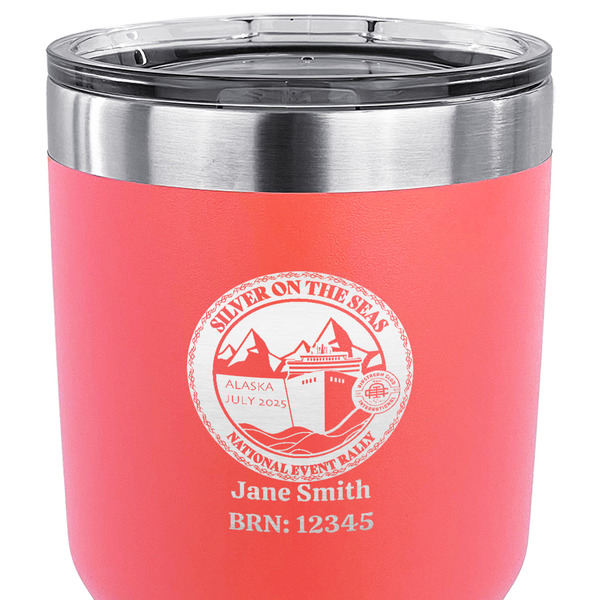 Silver on the Seas 30 oz Stainless Steel Ringneck Tumbler - Coral - CLOSE UP