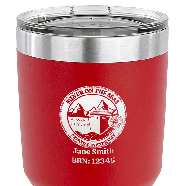Silver on the Seas 30 oz Stainless Steel Ringneck Tumbler - Red - CLOSE UP
