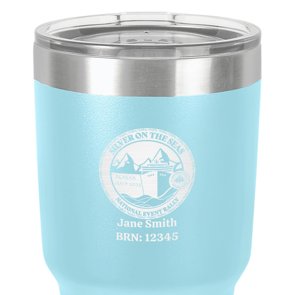 Silver on the Seas 30 oz Stainless Steel Ringneck Tumbler - Teal - Close Up