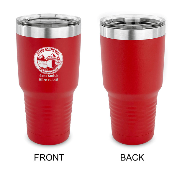 Silver on the Seas 30 oz Stainless Steel Ringneck Tumblers - Red - Single Sided - APPROVAL