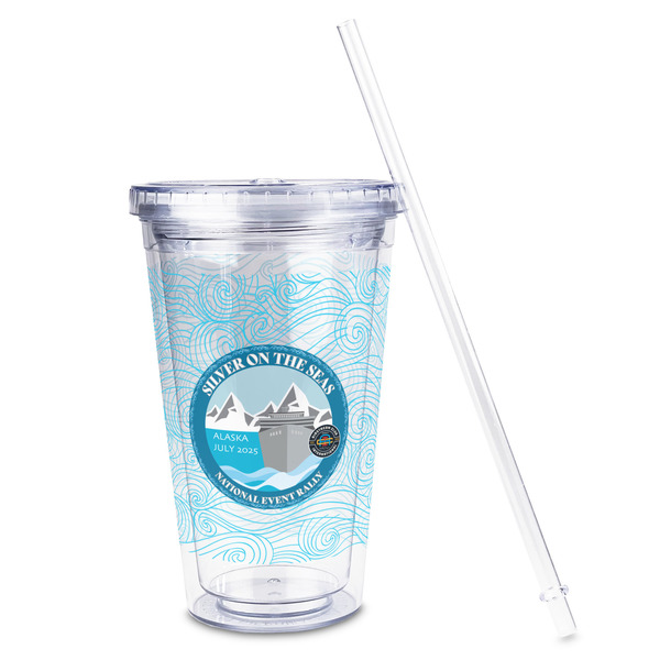 Silver on the Seas Acrylic Tumbler - Full Print - Front straw out