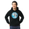 Silver on the Seas Black Hoodie on Model - Front
