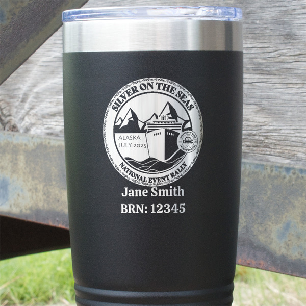 Silver on the Seas Black Polar Camel Tumbler - 20oz - Close Up