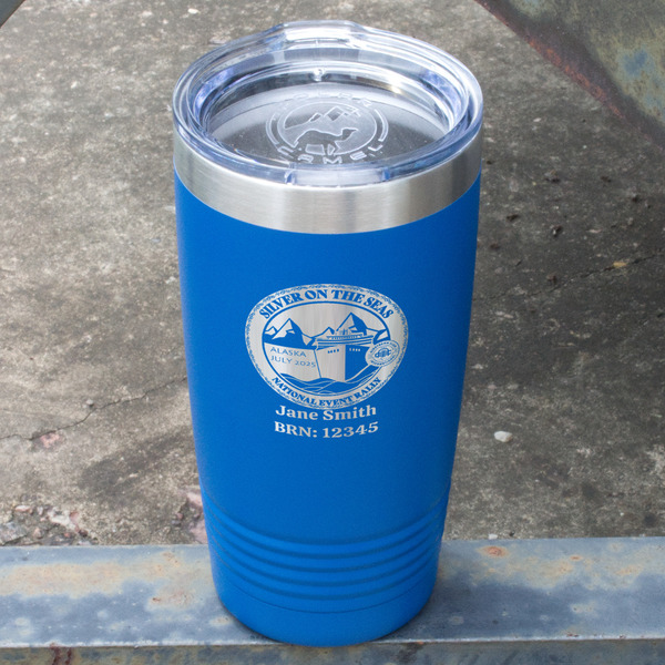 Silver on the Seas Blue Polar Camel Tumbler - 20oz - Angled