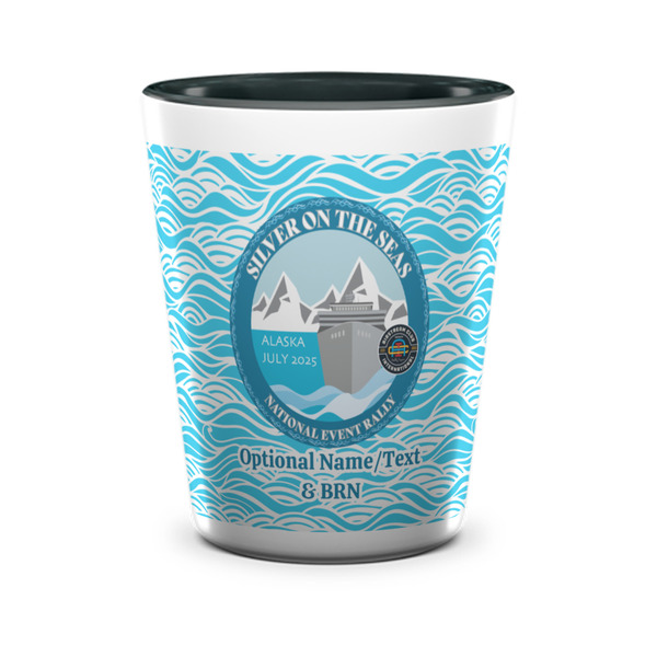 Silver on the Seas Ceramic Shot Glass - Two Tone - Front