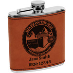 Silver on the Seas Leatherette Wrapped Stainless Steel Flask
