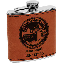 Silver on the Seas Leatherette Wrapped Stainless Steel Flask