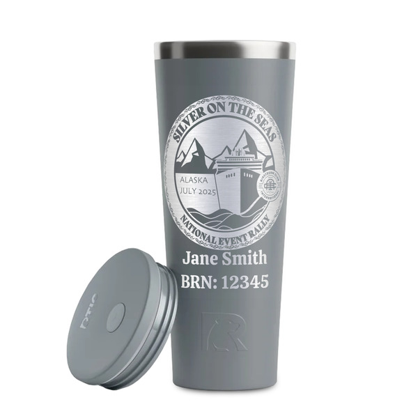 Silver on the Seas Grey RTIC Everyday Tumbler - 28 oz. - Lid Off