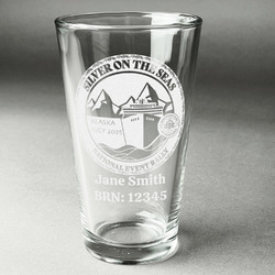 Silver on the Seas Pint Glass - Laser Engraved