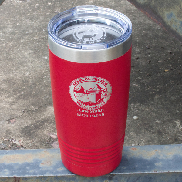 Silver on the Seas Red Polar Camel Tumbler - 20oz - Angled