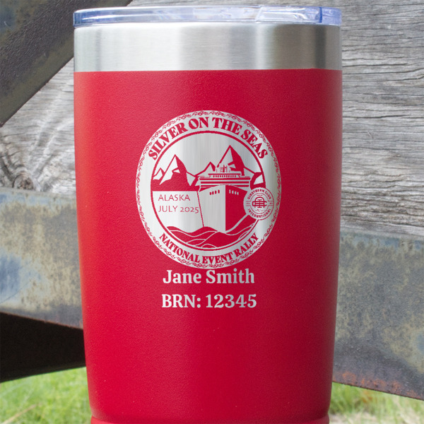 Silver on the Seas Red Polar Camel Tumbler - 20oz - Close Up