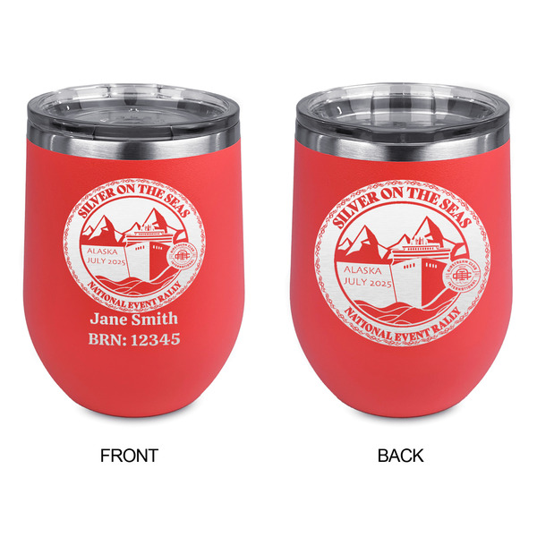 Silver on the Seas Stainless Wine Tumblers - Coral - Double Sided - Approval