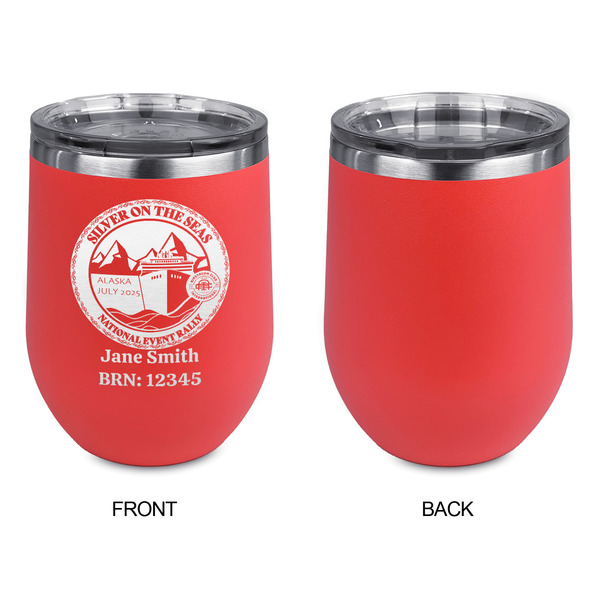 Silver on the Seas Stainless Wine Tumblers - Coral - Single Sided - Approval