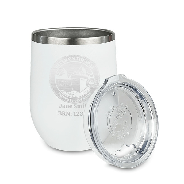 Silver on the Seas Stainless Wine Tumblers - White - Double Sided - Alt View