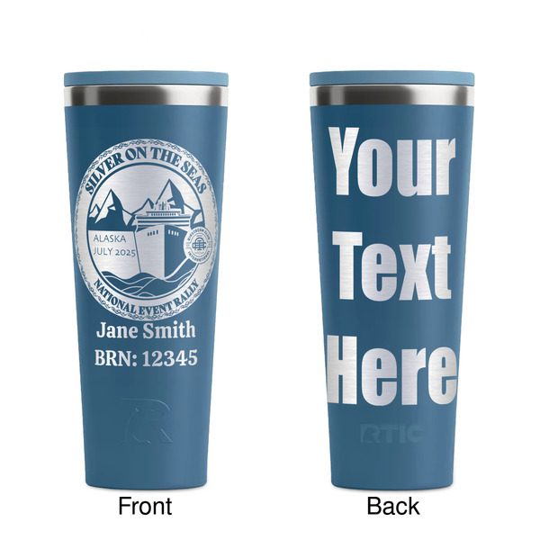 Silver on the Seas Steel Blue RTIC Everyday Tumbler - 28 oz. - Front and Back
