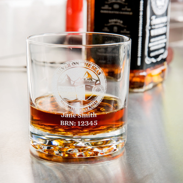 Silver on the Seas Whiskey Glass - Jack Daniel's Bar - In Use