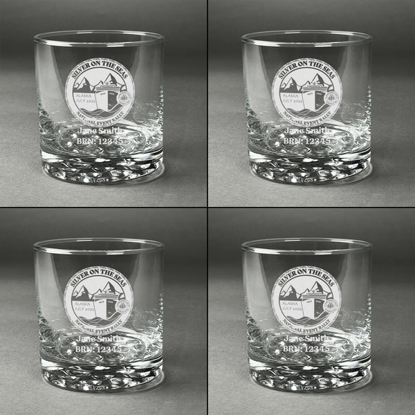 Silver on the Seas Whiskey Glasses - Set of 4 - Front