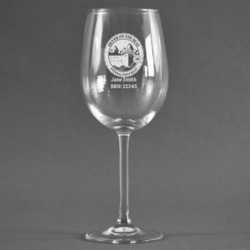 Silver on the Seas Wine Glass - Laser Engraved