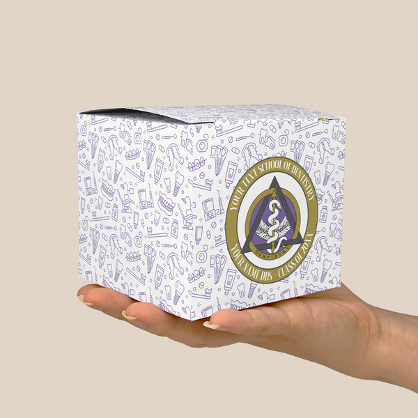 Dental Insignia / Emblem Cube Favor Gift Box - Scale View
