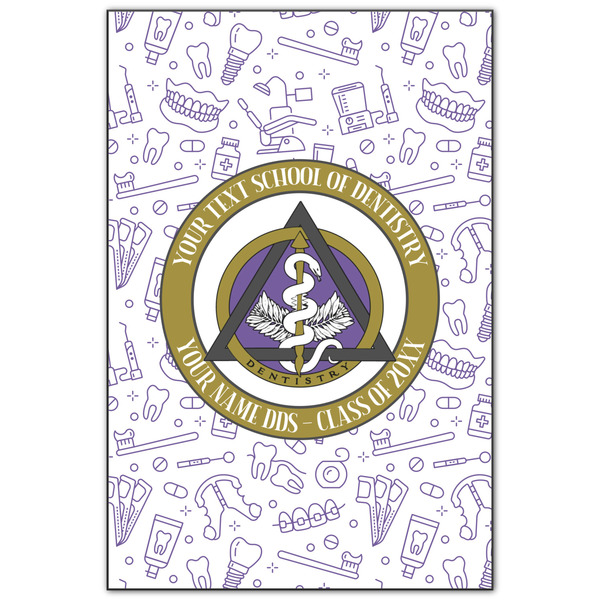 Custom Dental Insignia / Emblem Wood Print - 20" x 30" (Personalized)