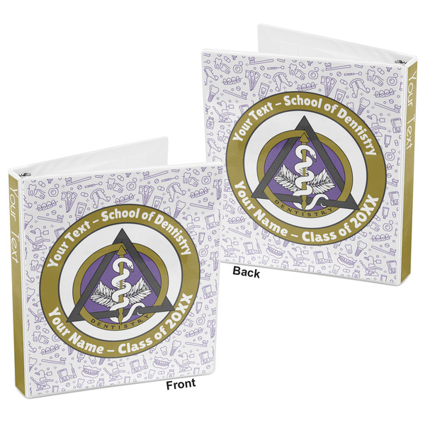 Dental Insignia / Emblem 3-Ring Binder - 1" - Front and Back
