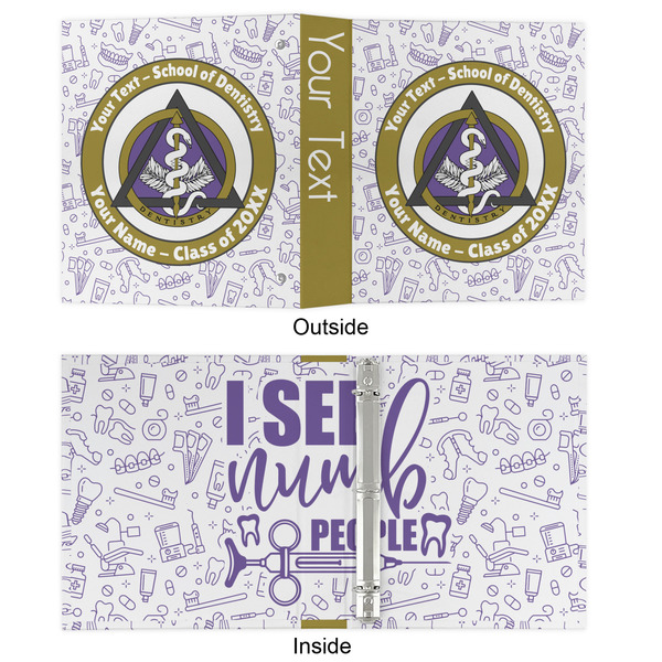 Dental Insignia / Emblem 3 Ring Binders - Full Wrap - 1" - Approval