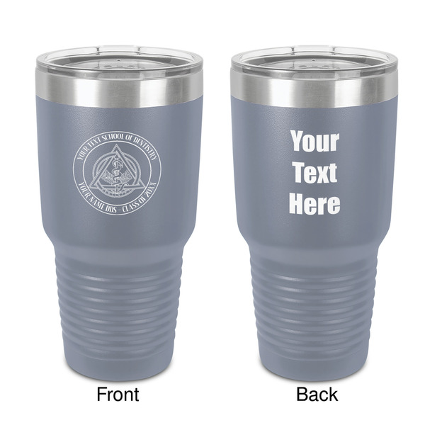 Custom Dental Insignia / Emblem 30 oz Stainless Steel Tumbler - Grey - Double-Sided (Personalized)