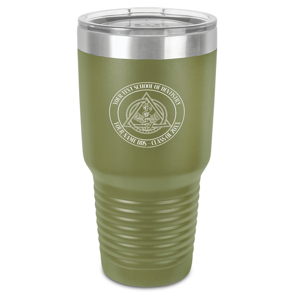 Dental Insignia / Emblem 30 oz Stainless Steel Ringneck Tumbler - Olive - Front