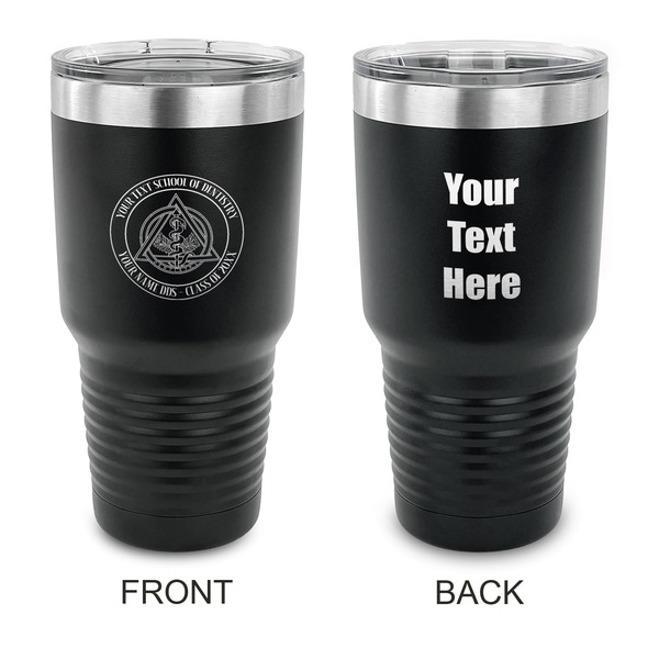 Custom Dental Insignia / Emblem 30 oz Stainless Steel Tumbler - Black - Double-Sided (Personalized)