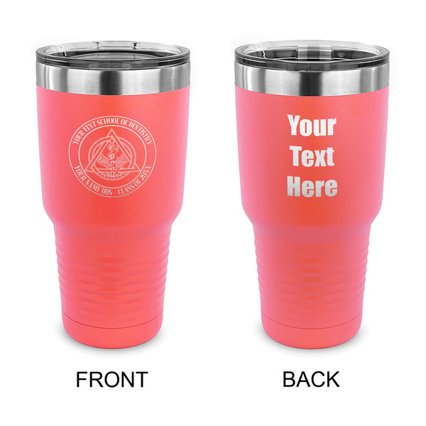 Custom Dental Insignia / Emblem 30 oz Stainless Steel Tumbler - Coral - Double-Sided (Personalized)