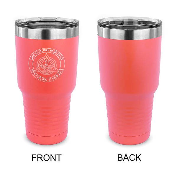 Dental Insignia / Emblem 30 oz Stainless Steel Ringneck Tumblers - Coral - Single Sided - APPROVAL