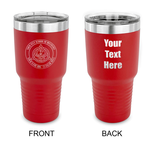 Custom Dental Insignia / Emblem 30 oz Stainless Steel Tumbler - Red - Double-Sided (Personalized)