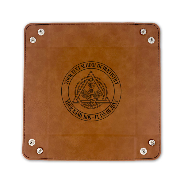 Dental Insignia / Emblem 6" x 6" Leatherette Snap Up Tray - FLAT FRONT
