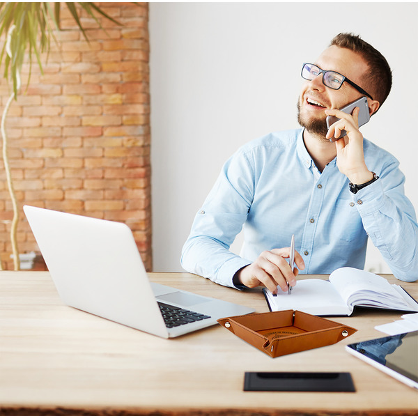 Dental Insignia / Emblem 6" x 6" Leatherette Snap Up Tray - LIFESTYLE