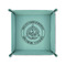 Dental Insignia / Emblem 6" x 6" Teal Leatherette Snap Up Tray - FOLDED UP