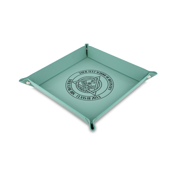 Custom Dental Insignia / Emblem Faux Leather Valet Tray - 6" x 6" - Teal (Personalized)