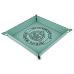 Dental Insignia / Emblem Faux Leather Dice Tray - 9" x 9"  - Teal (Personalized)