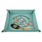 Dental Insignia / Emblem 9" x 9" Teal Leatherette Snap Up Tray - STYLED