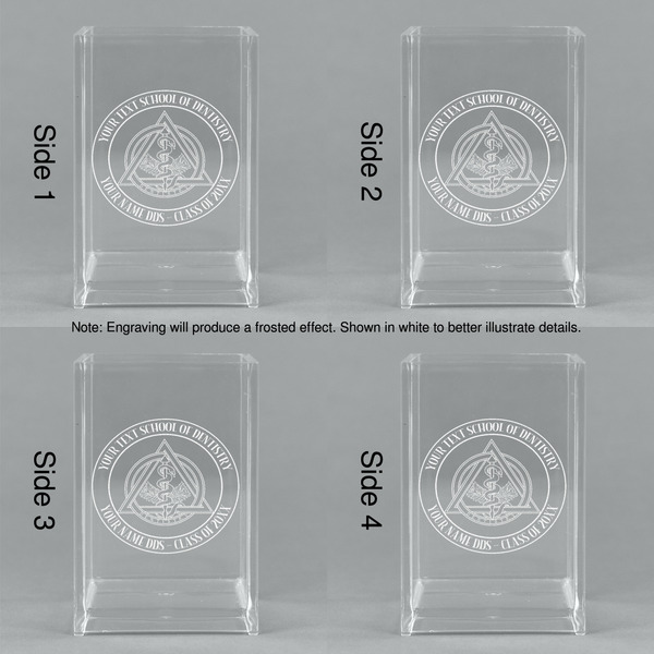 Dental Insignia / Emblem Acrylic Pen Holder - All Sides
