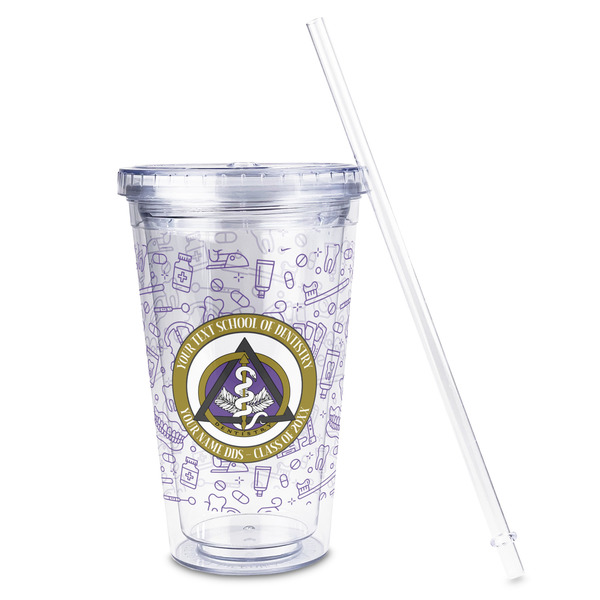 Dental Insignia / Emblem Acrylic Tumbler - Full Print - Front straw out