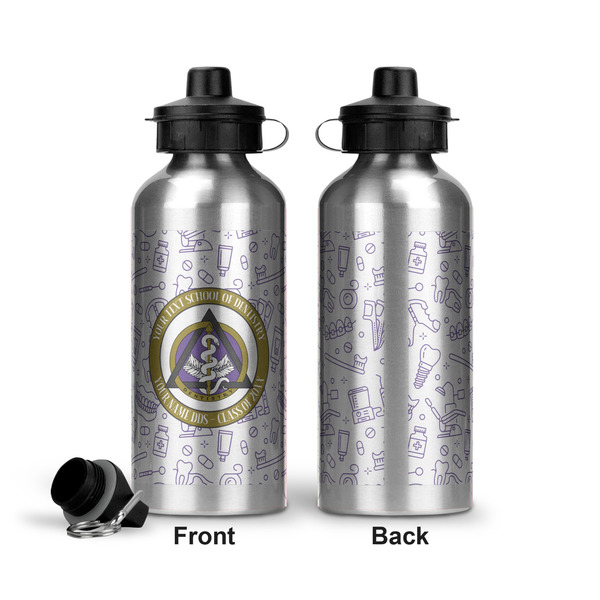 Dental Insignia / Emblem Aluminum Water Bottle - Front and Back