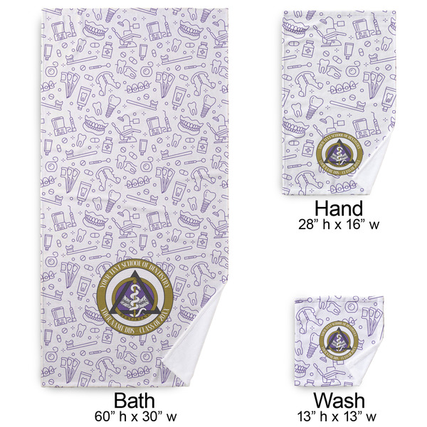 Dental Insignia / Emblem Bath Towel Sets - 3-piece - Approval