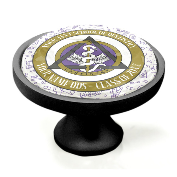 Dental Insignia / Emblem Black Custom Cabinet Knob (Side)