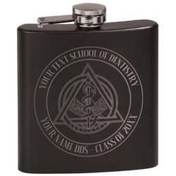 Dental Insignia / Emblem Black Flask Set (Personalized)