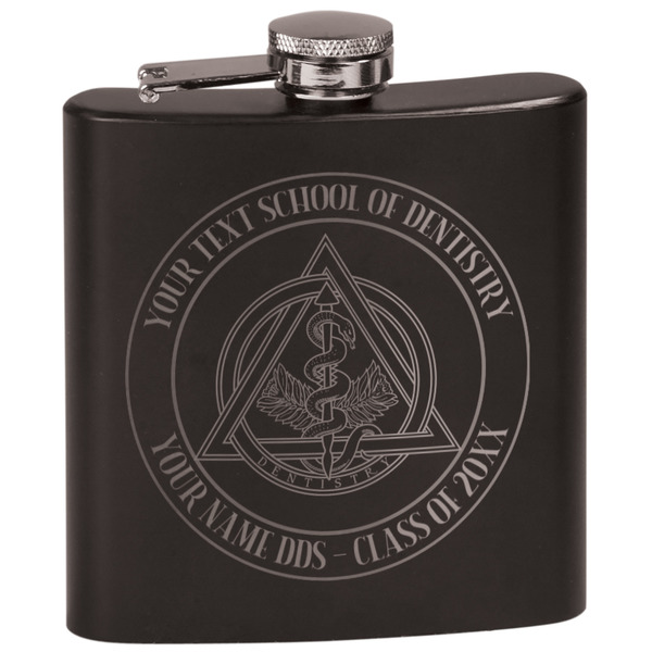 Custom Dental Insignia / Emblem Black Flask Set (Personalized)