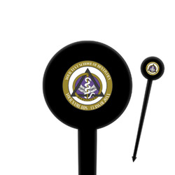Dental Insignia / Emblem 4" Round Plastic Food Picks - Black - Single-Sided (Personalized)