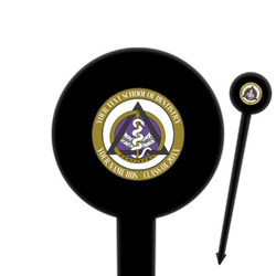Dental Insignia / Emblem 6" Round Plastic Food Picks - Black - Single-Sided (Personalized)