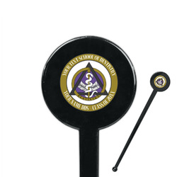 Dental Insignia / Emblem 7" Round Plastic Stir Sticks - Black - Single-Sided (Personalized)